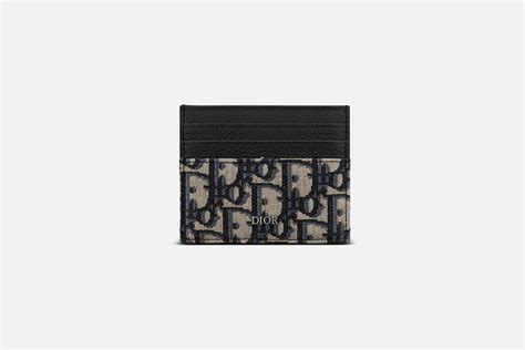 dior card holder oblique jacquard